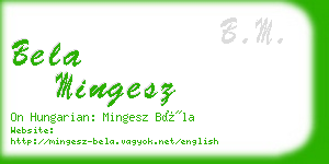 bela mingesz business card